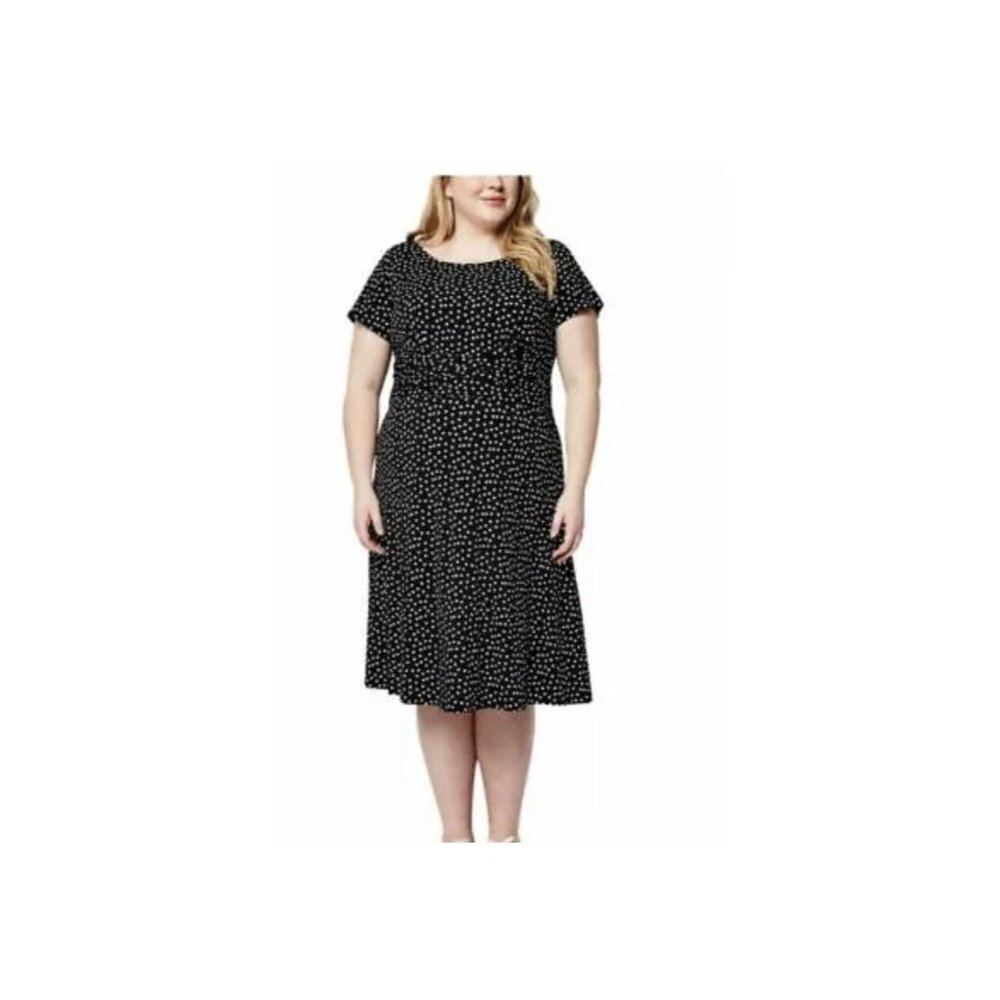 Leota Ladies’ Short Sleeve Confetti‎ Dot Dress SZ 3X